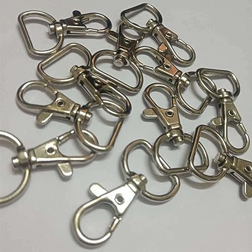 ATB-Foger Schlüsselanhänger Karabiner Mit Drehgelenk - 30 Stück Hummer D-Ringe Schwenk Clip - Innenweite 20mm Für DIY Hänge Schmuckherstellung