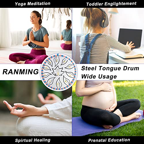 Ranming Tongue Drum,6 Inch 11Note Steel Tongue Drum For Kids,C Key Tank Drum With Gig Bag,Music Book,Mallets,Finger Loops,Mallets Stand And Highlight Stickers, For Camping,Meditation Or Yoga #TOP3