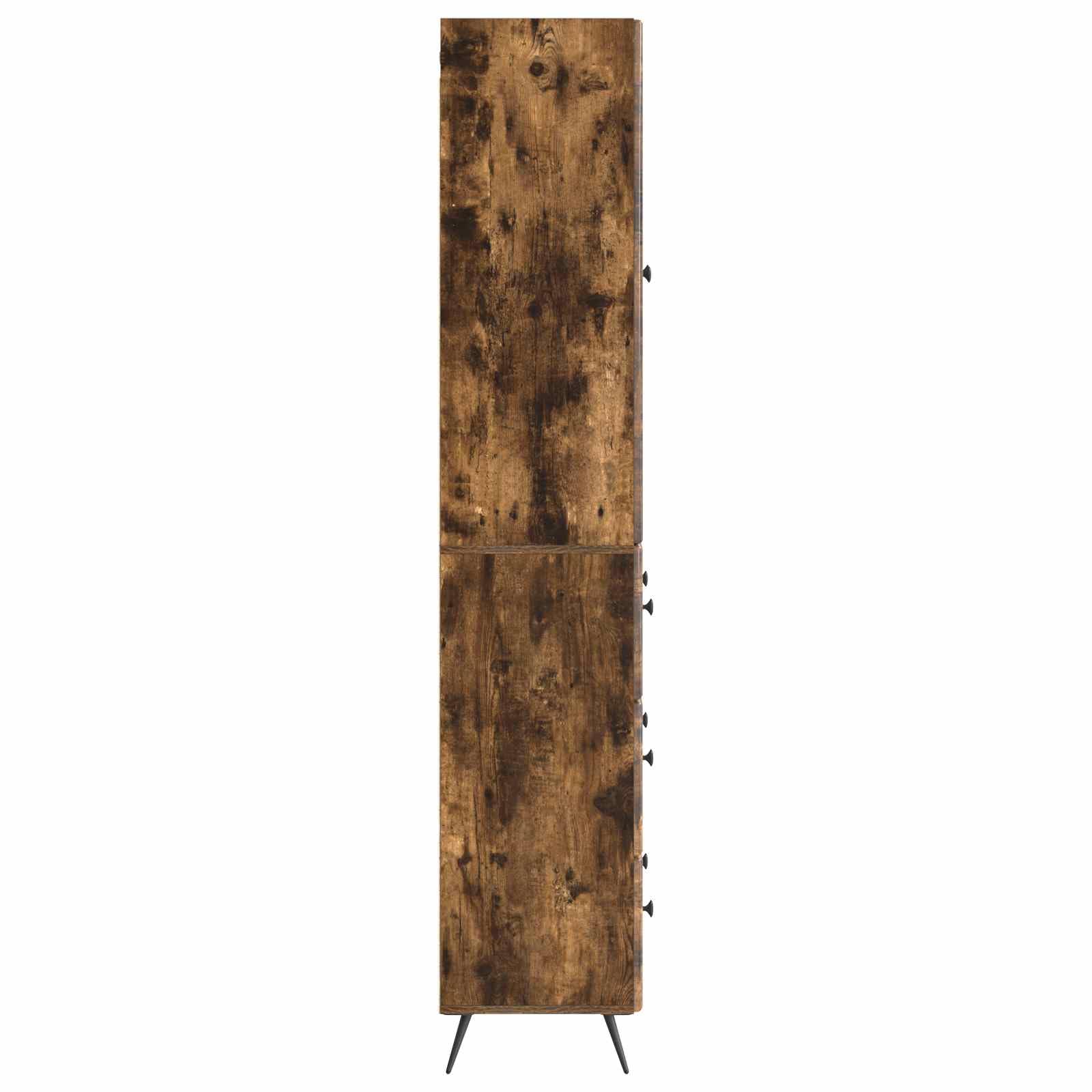 Zestaw szaf 2 szt. z materiału drewnopochodnego w kolorze wędzonego dębu o wymiarach 66 x 34,5 x 90 cm, 3 szuflady, 2 półki, 2 drzwi, uniwersalna przestrzeń do przechowywania do biura