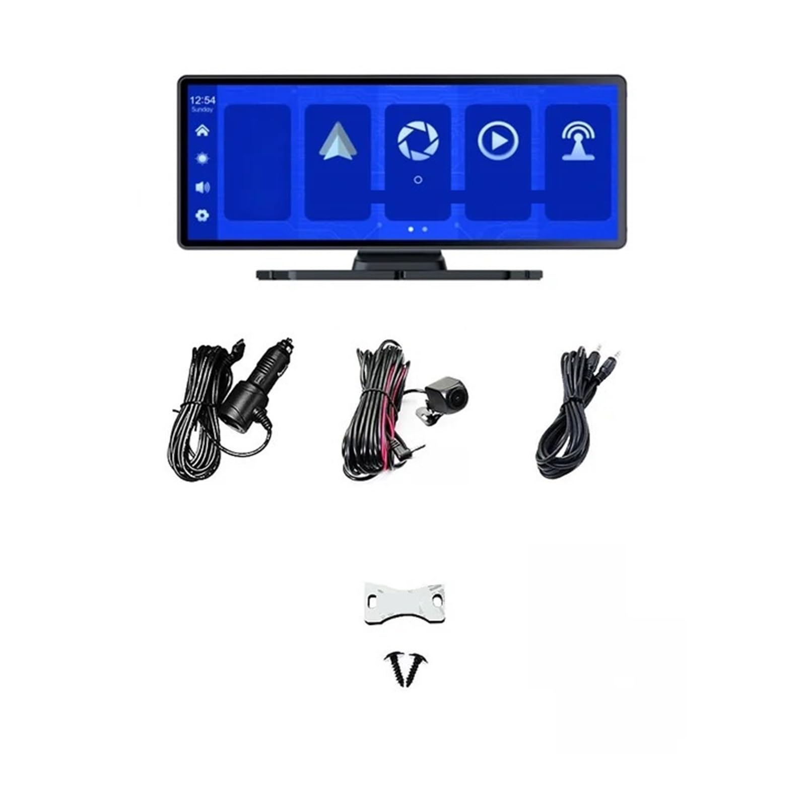 10 26 Inch Car Dvr 4K 3840 2160P Dash Cam Rearview Dashboard Dual Lens Compatible for Android Auto