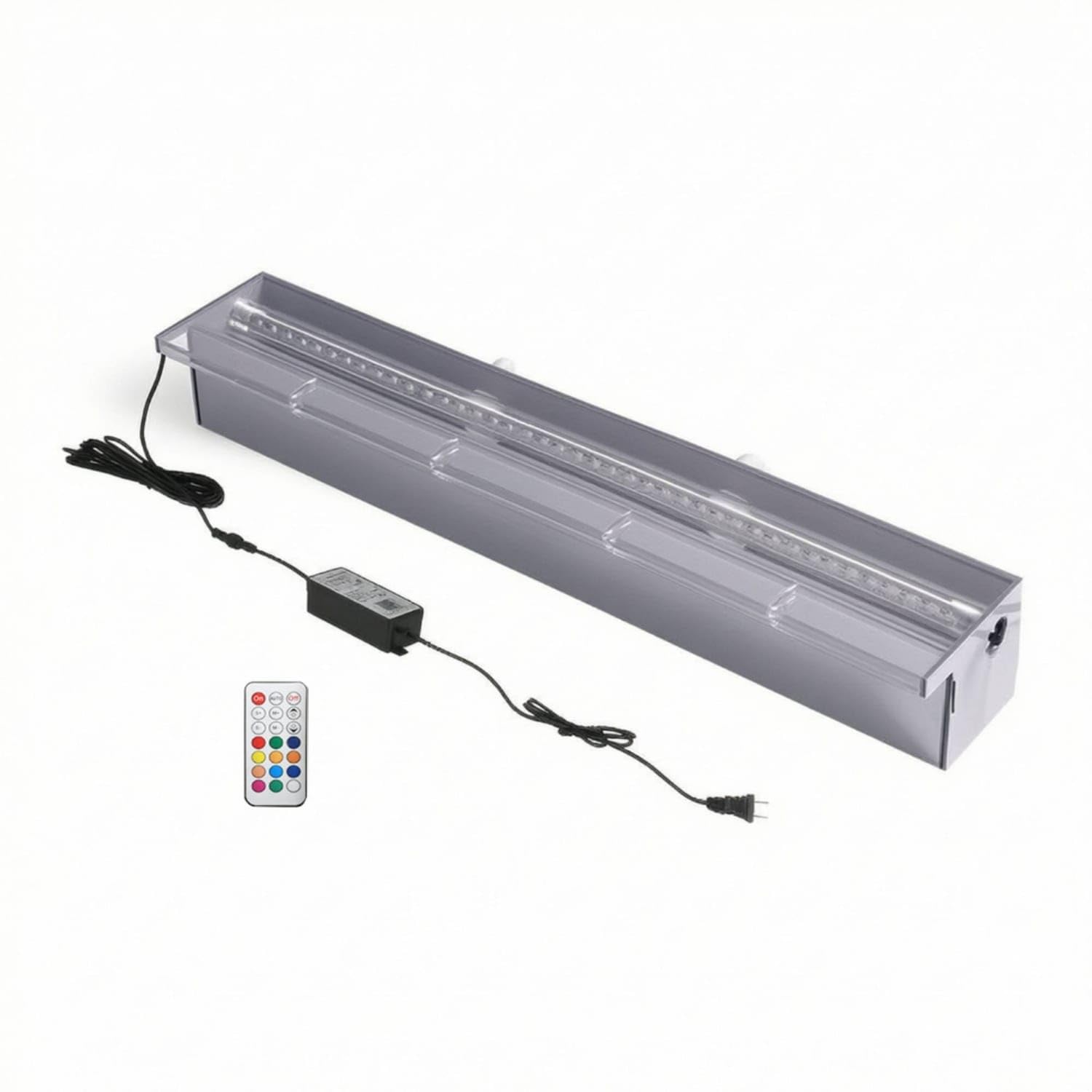 App-Controlled Waterfall Outlet with LED Color-Changing Acrylic Water Curtain Translucent Fountain Outdoor for Homeowners, Landscapers, Garden Pond, Swimming Pool, Courtyard, 300MM 4W RGB App-image-43