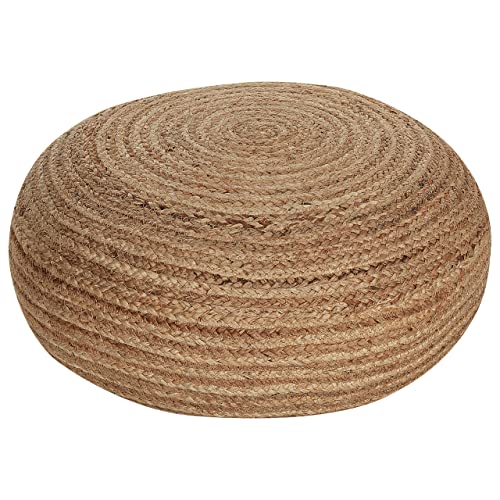 Beliani Natürlicher Pouf aus Jute beige ø 50 cm rund Tifelt