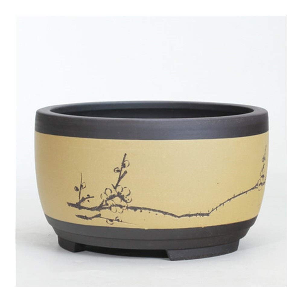Doniczka Bonsai Ceramiczna Okrągła Duża Średnia I Mała Doniczka Do Roślin Zielonych Doniczka W kształcie Bębna Wentylacja W Stylu Chińskim Pojemnik na Rośliny Ceramiczne, Nadaje się do Sypialni Offi