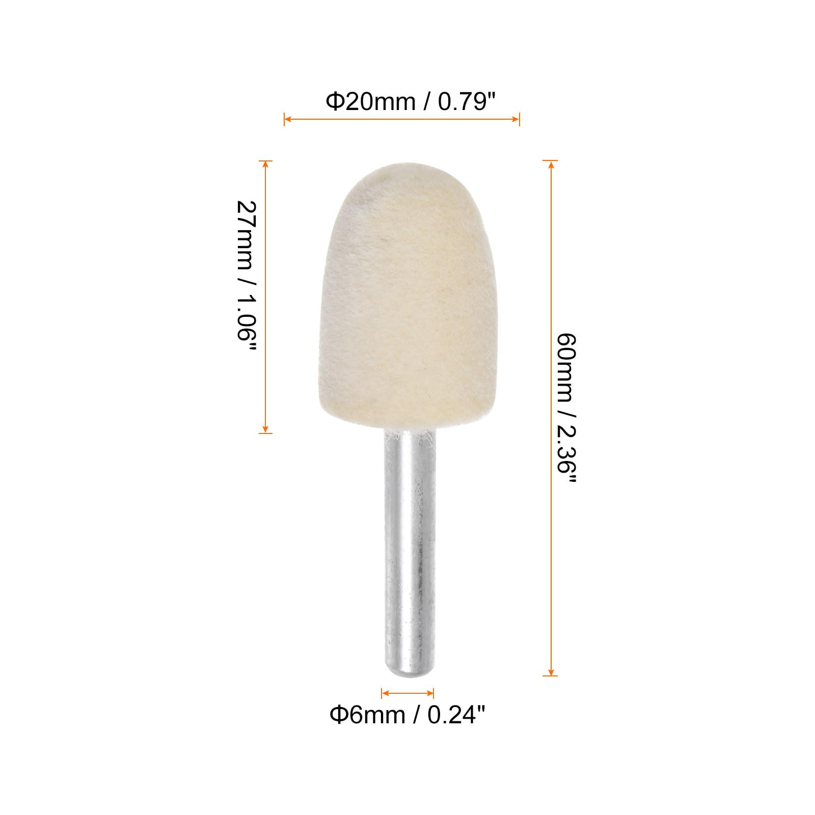 QUARKZMAN 10pz Punte Mandrino Montate Feltro Lana 20mm Testa 1/4 Pollici supporto Conico Lucidatura Punta Trapano Feltro Lucidatura Ruota per Strumento Rotante