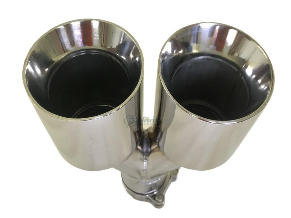 tłumik końcowy Podwójny tłumik rury wydechowej samochodu ze stali nierdzewnej(66MM IN- 101MM OUT)