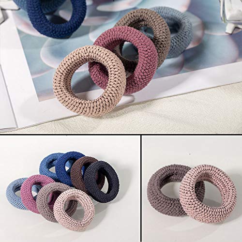 image for N/X 8 Pieces Multicolor Elastic Hair Ties, No Crease Hair Bands Ponyta