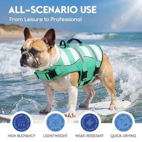 ASENKU Hundeschwimmweste Klein XS mit Rettungsgriff, verstellbarem Brustgurt und Reflektorstreifen, Schwimmweste für Hunde zur sicheren Nutzung beim Bootfahren, Baden und Wassersport