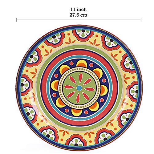 Bico-Tunisian-Ceramic-Dinner-Plates-Set-of-4-Microwave-Dishwasher-Safe-Set-of-4-11-inch-for-Pasta-Salad-Maincourse Bico Tunisian Ceramic Dinner Plates Set of 4 Microwave Dishwasher Safe Set of 4 11 inch for Pasta Salad Maincourse