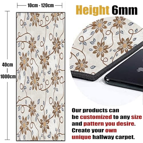 Alfombra pasillo larga de 74x225 cm antideslizante y lavable para el hogar 3