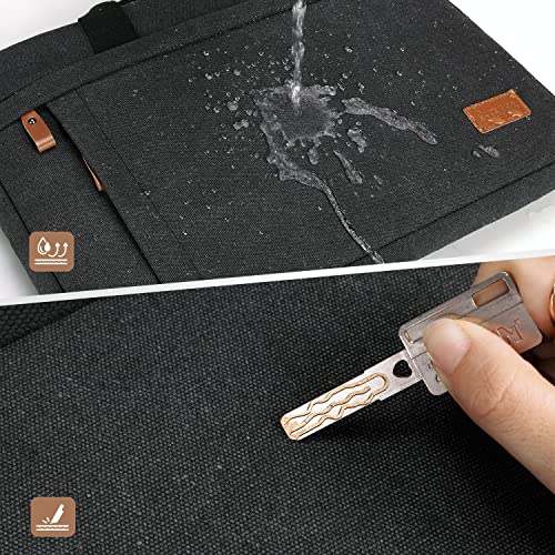 ESTARER Laptop Bag 17-17.3 Inch, Computer Bags for Men Water-resistant Canvas Laptop Case Slim Laptop Sleeve Fits Hp/Dell/Asus/Lenovo/Acer, Dark Grey4