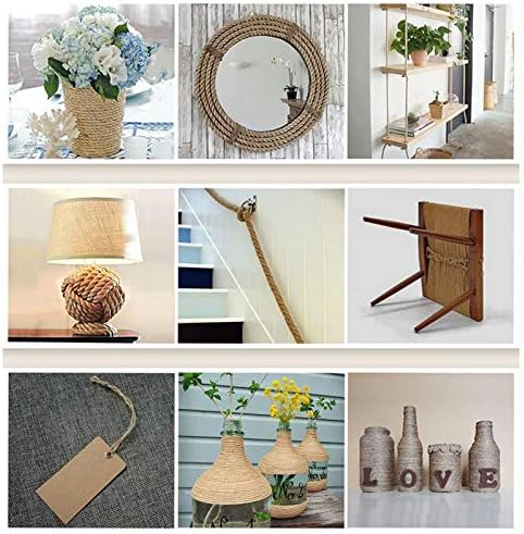 VIGAN 0.47 Inch 12mm Natural Jute Rope Twine Rope Hemp DIY Craft Handmade Decoration (12MMX30M)