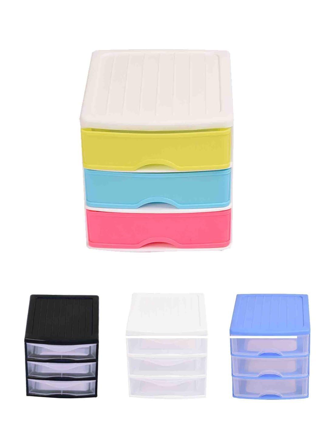 JARDIN202 - Cajonera Guadiana Multiusos - Torre Sobremesa Organizador | 3 cajones (Multicolor)