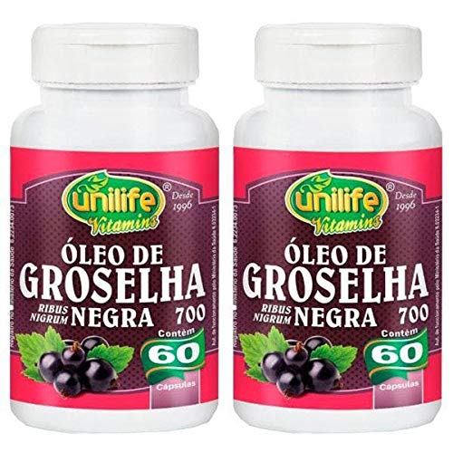 Óleo de Groselha Negra 700mg 2 unidades de 60 Cápsulas Unilife