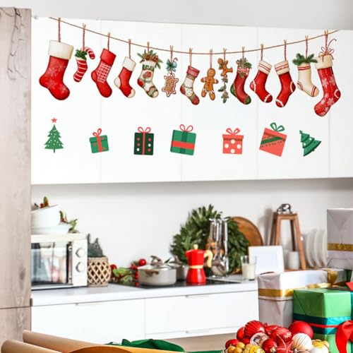 Autocollant décoratif bas de Noël pour masquer un mur vide - 3