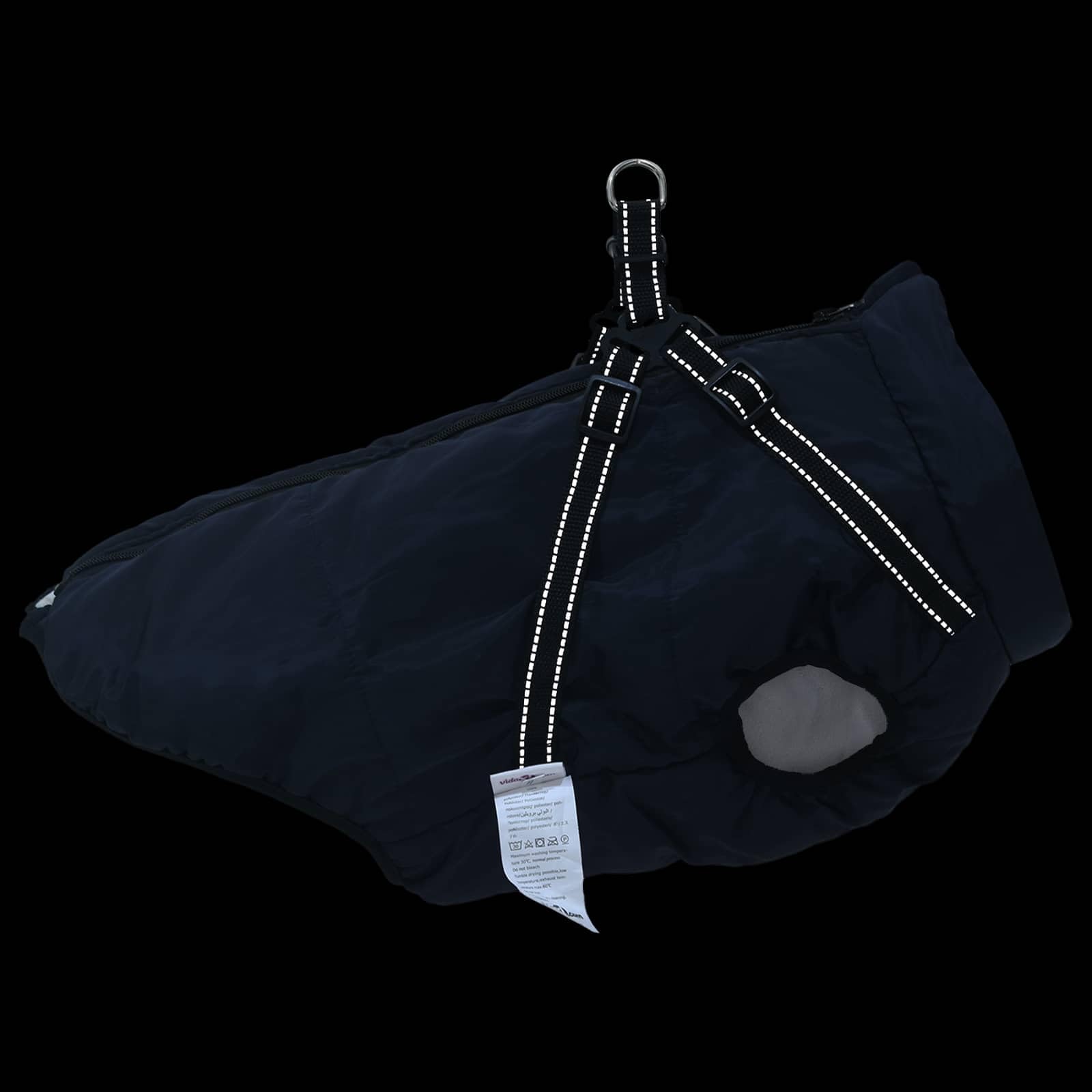 Cappotto per cani blu navy L44 in pile e poliestere, regolabile con design riflettente, impermeabile e antivento, per inverno e autunno, adatto per esterni e protezione dal freddo
