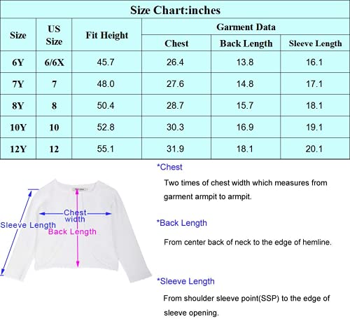 Girls Open Front Bolero Shrug Sweater Cardigan Shrug For Dress Ivory 6Years #TOP2