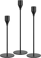 NLBTW Matte Black Taper Candle Holders Set of 3 - Metal Candlesticks for Mantle, Table Centerpiece, Weddings, Dining & Gifts