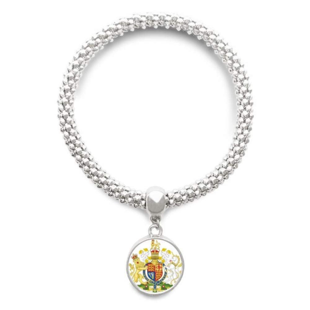 DIYthinker United Kingdom Europe National Emblem Sliver Bracelet Pendant Jewelry Chain Adjustable Bangle