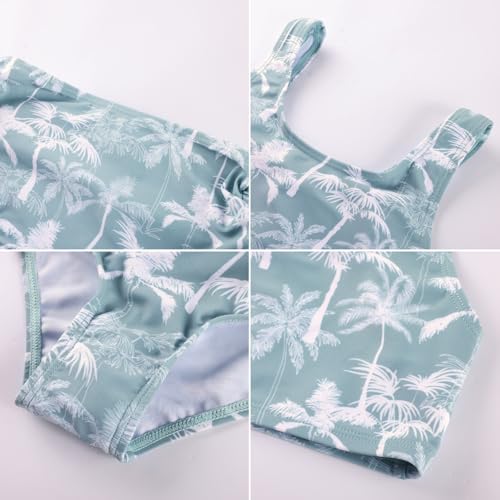 Image of GRACE KARIN Girls Bathing Suit Adjustable Taniki Swimsuit Tie Front 4 Piece Bikini Set with Kimono Cover Up 6-14