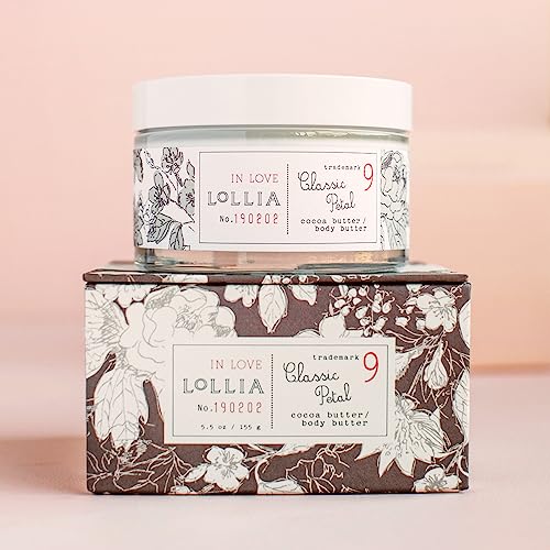 Lollia In Love Body Butter, 5.5 Oz. - Classic Petal Fragrance - Shea Butter & Cocoa Butter, Body Lotion For Women, Hydrating & Smooth Body Moisturizer #TOP1