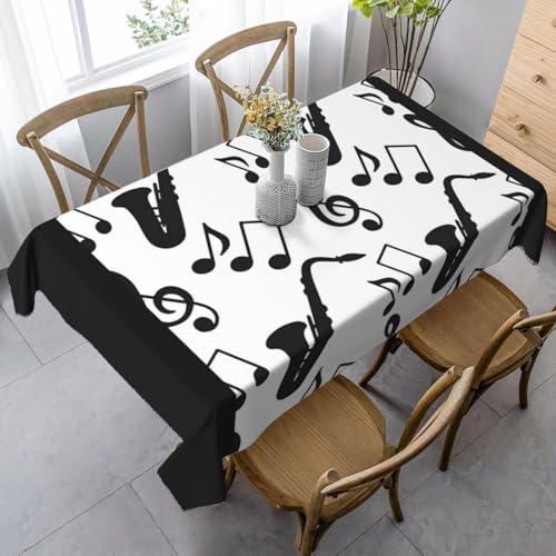 Aozhiswe Mantel Antimanchas Cuadrada Notas Musicales Mantel de Mesa Blanca y Negra 90x90 cm Manteles Impermeable Poliéster Protector Comedor para Interior Exterior a/1291