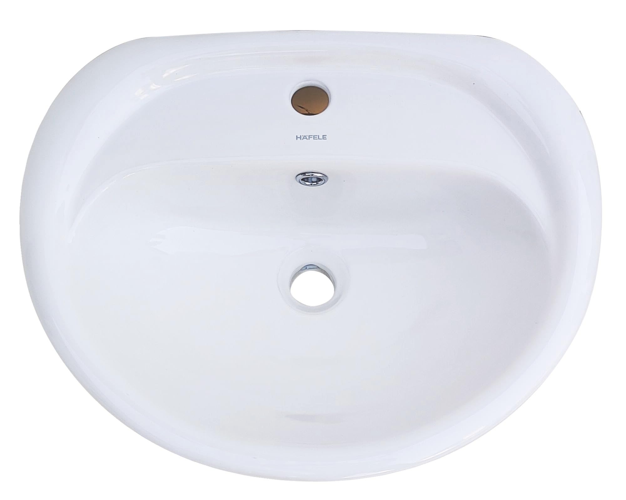 Lavabo SILVER Blanc 9-5cm H15-5xL44-5cmxL56cm Céramique | Facile à installer, Résistant aux taches, Avec trop-plein, Sans vidange ni robinetterie, Profondeur 9-5 cm, finition soignée