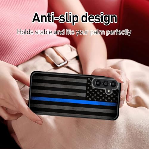Vobber for Galaxy A16 5G Case,Slim Anti-Scratch Architecture TPU Shockproof Protective Case Cover for Samsung Galaxy A16 5G 6.7" 2024,Thin Blue Line American Flag - image 4