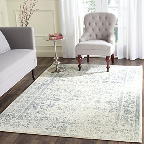 SAFAVIEH Adirondack Collection Area Rug - 6' x 9', Ivory & Slate, Oriental Distressed Design, Non-Shedding & Easy Care, Ideal for High Traffic Areas in Living Room, Bedroom (ADR109S)