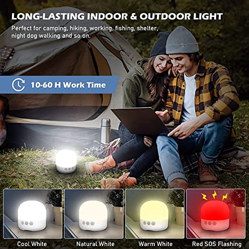 Siivton Rechargeable Camping Lantern, 6400mAh Power Bank, 4 Modes Portable Camping Tent Light with Magnetic Emergency Light, Use for Bedroom, Outdoor Light, Camping Accessories - Image 3