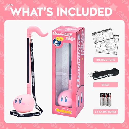 Image of Otamatone Deluxe Kirby Japanese Electronic Synthesizer Musical Instrument | Portable Digital Synthesizer from Japan by Maywa Denki with 3.5mm Aux Jack & Strap, Unique Gift for Teens & Adults