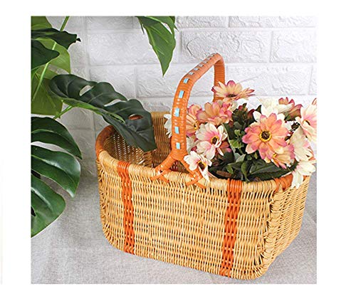 Picnic Basket Bamboo Vine Weaving Fruit Basket Hand-held Cute Kitchen