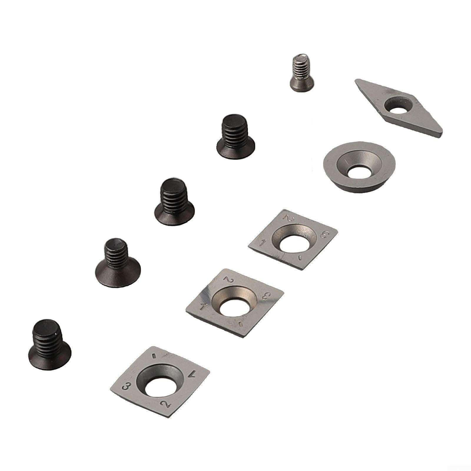 Niceminiwall Plaquettes indexables en carbure pour tour de tournage du bois, outil de coupe de burin avec plusieurs tailles, y compris carré de 15 mm et rond de 16 mm