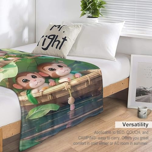 Plaid couverture de singe mignon, cadeau idéal pour bébé