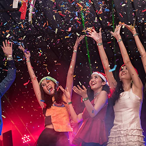 Ouchan Holographic Plastic Party Wristbands Silver- 500 Pack Vinyl Wristbands For Events Club Music Meeting #TOP3