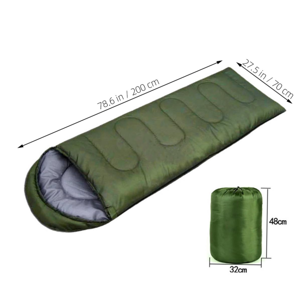 Happyyami Camping with Hood Mummy Design for Cold Weather Lightweight and Durable for Hiking and Outdoor Activities Olive Green