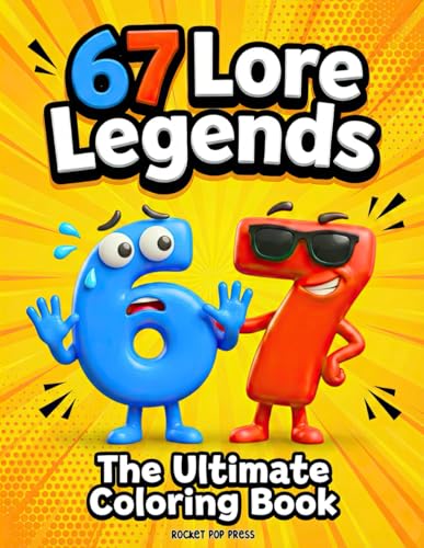 67 Lore Legends: The Ultimate Coloring Book - A Funny and High Energy Coloring Adventure for Kids Featuring the Prank War Between Number 6 and Number 7 image 2