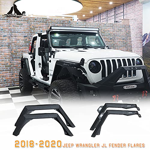 Fender Flares for 2018-2020 Jeep Wrangler JL 4 Doors and 2 Doors with LED Lights,NIXON OFFROAD Jeep Wrangler JL/JLU 4 Door Fender Flares Replacement Exterior Accessories for Off-road