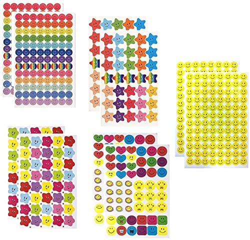 ItsyWorld Happy Face Reward Stickers (10 Sheets, 574 Pieces )