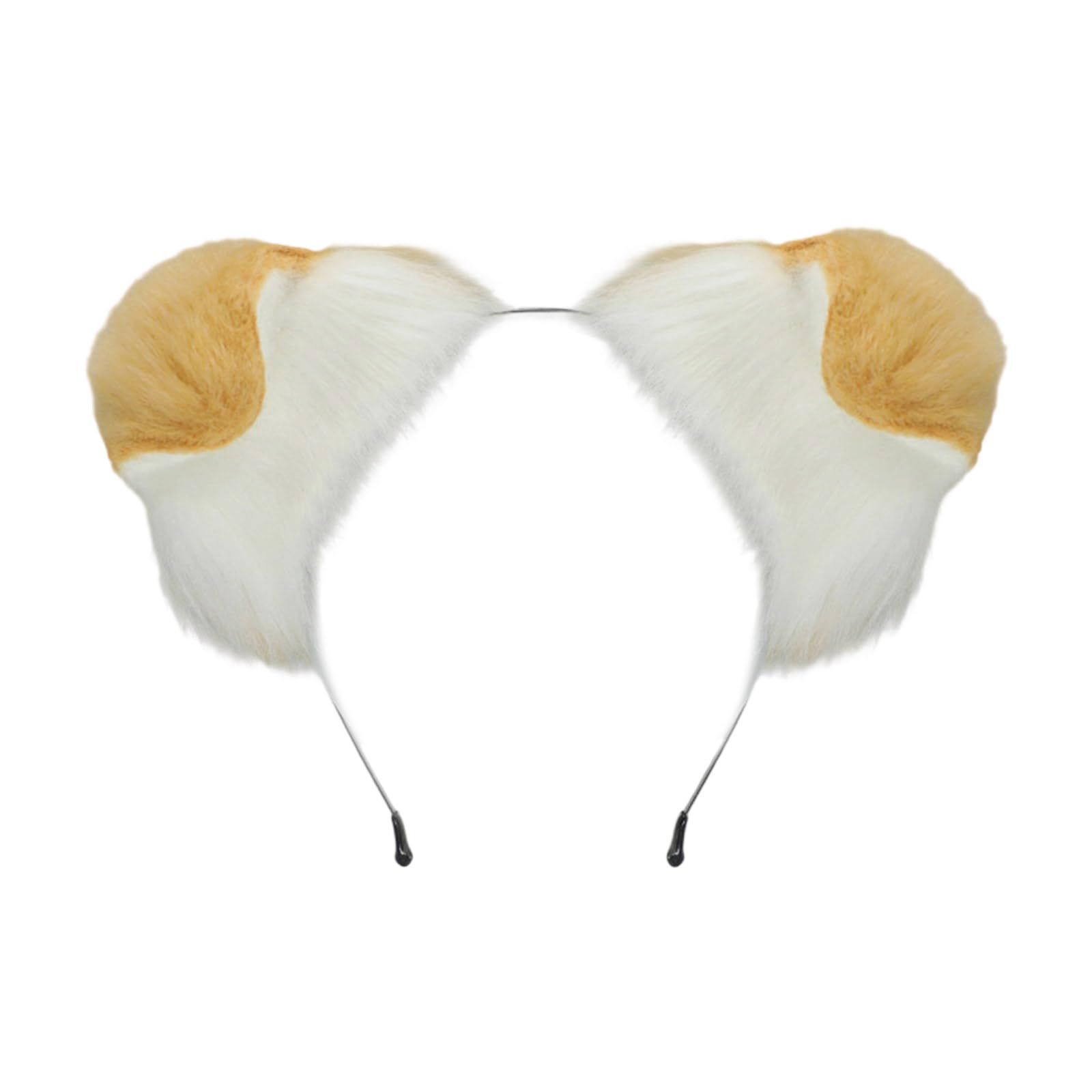 Gaointell Women's White Adjustable Dog Ear Headband Floppy Ears Hair Accessory Fashion Hair Ornament Soft Hairband For Cosplay Party