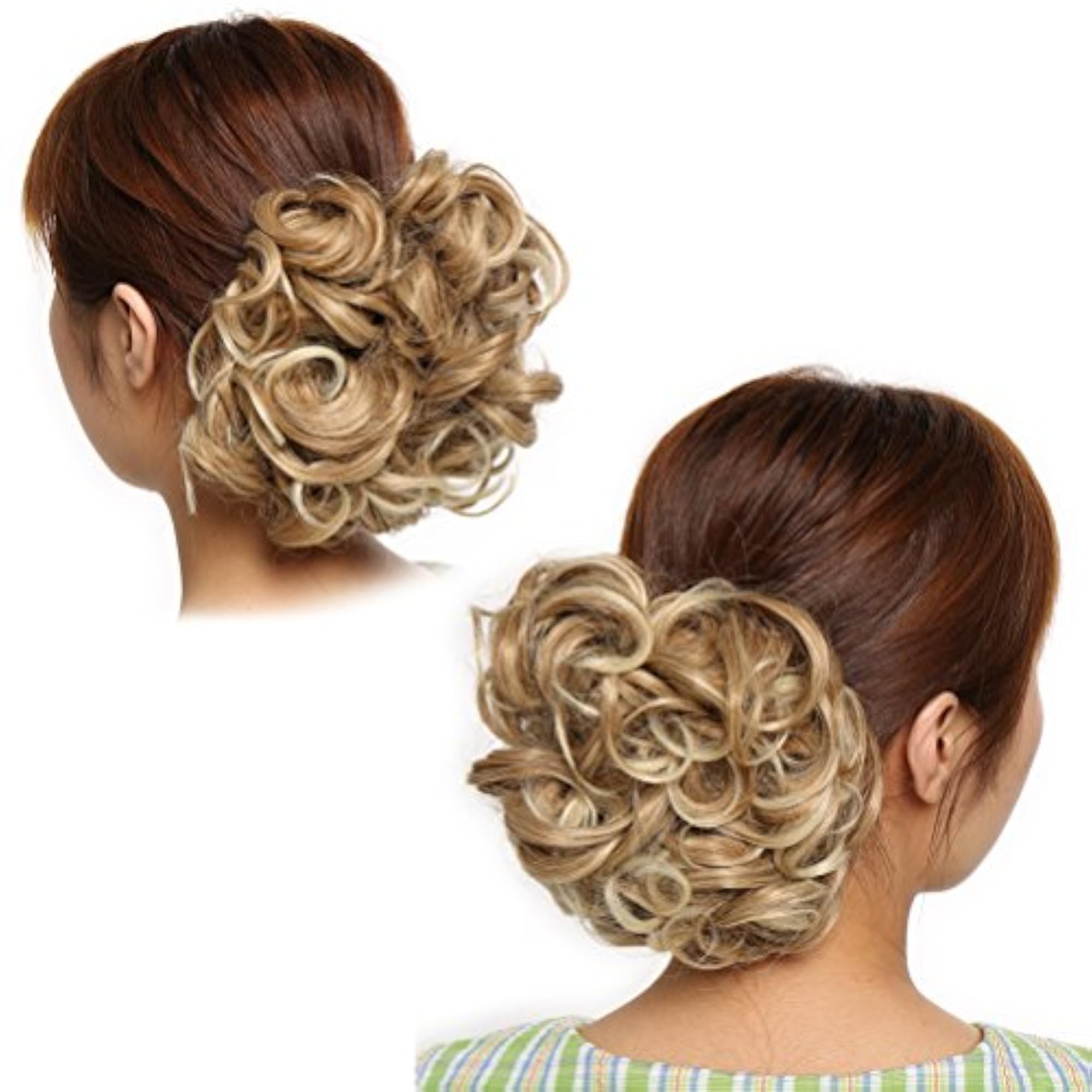Messy Bun Hair Piece with Combs, Clip in Bun Scrunchie