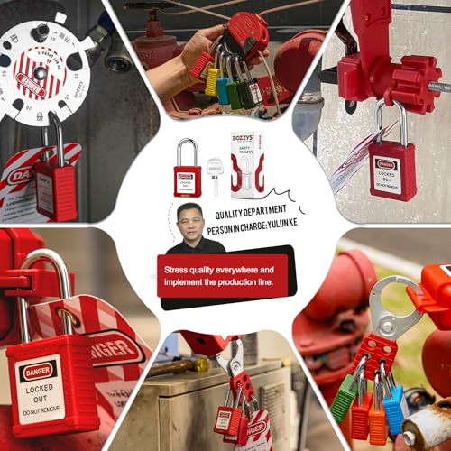 Image of Lockout Tagout Locks with 2 Master Keys|12-Pack Black OSHA Loto Lock|Keyed Different & Laser Coding|Lock Out Padlock Kits for Machinery & Electrical Panels