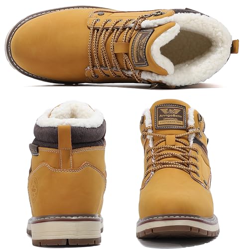 Image of ARRIGO BELLO Mens Winter Boots Snow Shoes Casual Booties US Size 8-12 | Warm Fur Lined,Mesh Lined,Non-slip,Breathable,Durable,Outdoor,Ankle Boot,Comfortable,Removable Insole