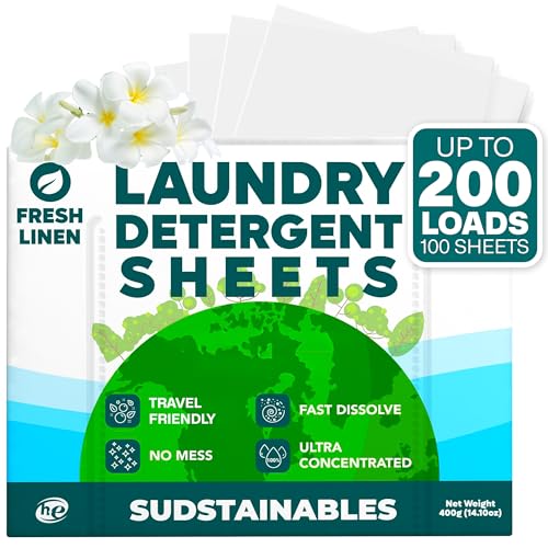 Sudstainables Laundry Detergent Sheets 200 Loads &ndash; Dissolvable Laundry Sheet for Washing Machines,...