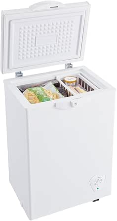 simplus 冷凍庫 66L 上開き バスケット付き 鍵付き 静音 大容量 省エネ 温度調整 冷凍冷蔵庫 SP-66LUPD (ホワイト, 66L)商品画像