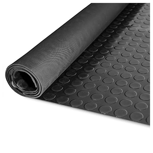 ANRO Gummimatte Schutzmatte Noppenmatte Bodenmatte mit Noppen Gummiläufer 120cm Breit 3mm stark Schwarz 100 x 120cm