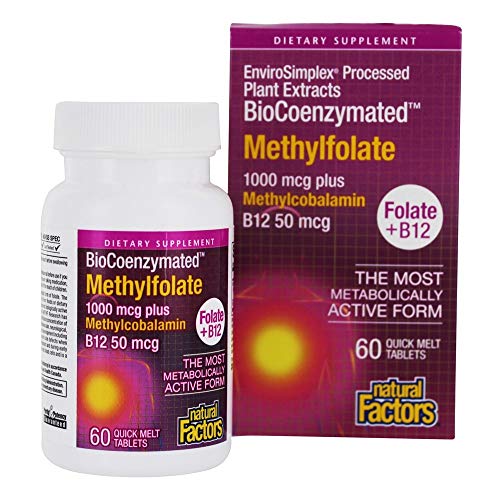 Natural Factors BioCoenzymated, Methylfolate, 1,000 mcg, 60 Quick Melt Tablets