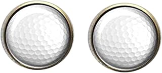 Abotoaduras com imagem de arte, presente de amor, abotoaduras de bola de golfe