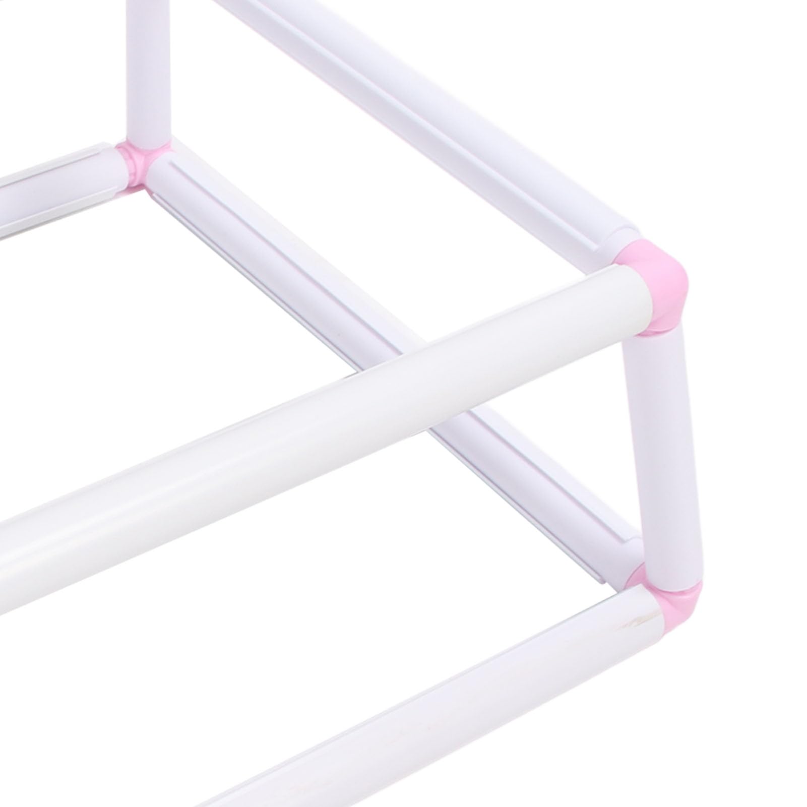 Uchwyt na ramkę do haftowania Dwuwarstwowy klips na tamborku do haftu krzyżykowego Plastikowy podręczny stojak na ramki (Pink)