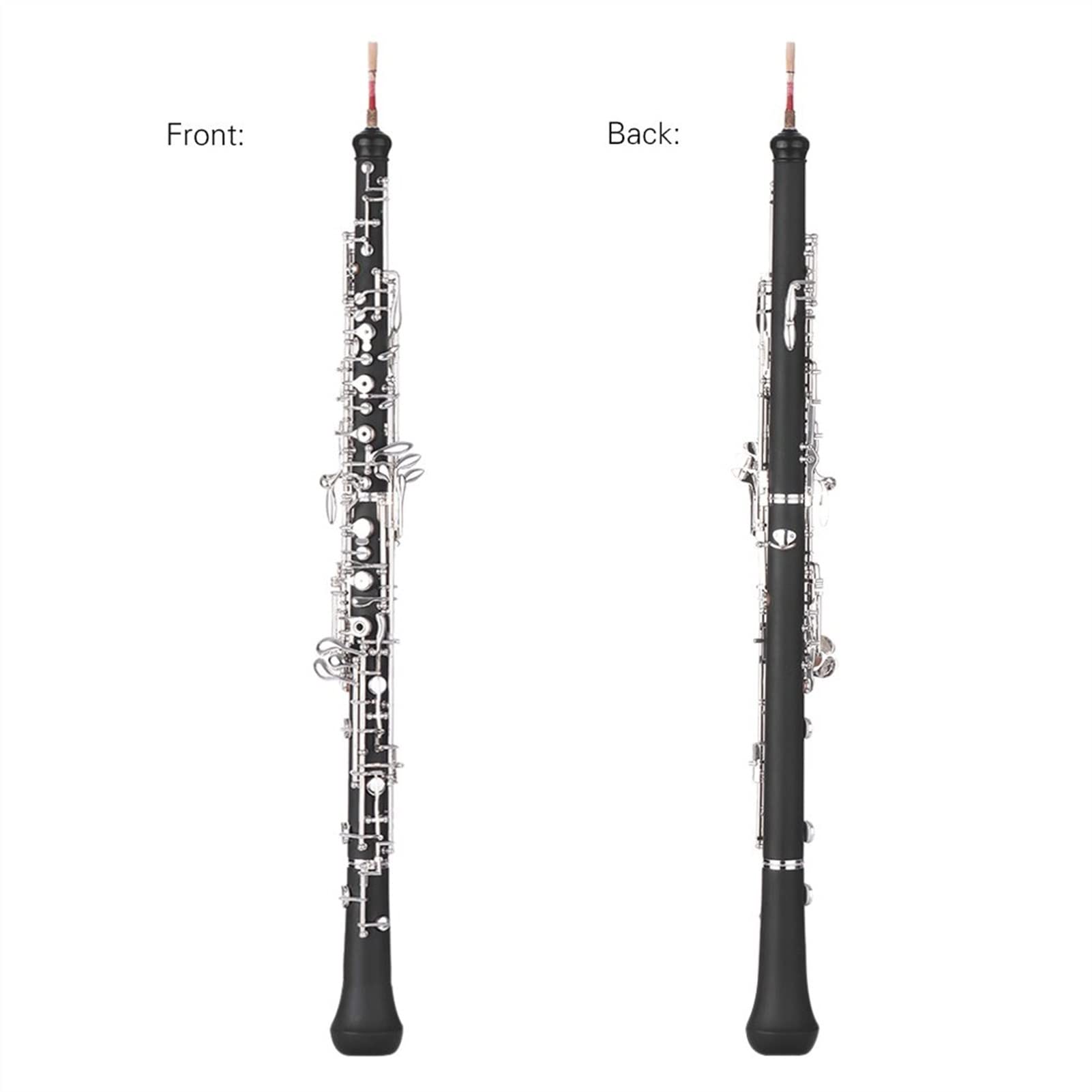 Strumento Oboe Chiave Professionale C Key Oboe Stile Semiautomatico Chiavi Placcate in Argento Strumento A Fiato con Custodia in Pelle di Canna Borsa per Il Trasporto Principiante di Oboe