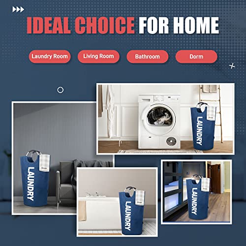 Caroeas 90L Laundry Basket (13 Colors), Waterproof Laundry Hamper, Laundry Bag with Padded Handles, Clothes Hamper Stands Up Well, Collapsible Laundry Basket Easy Storage